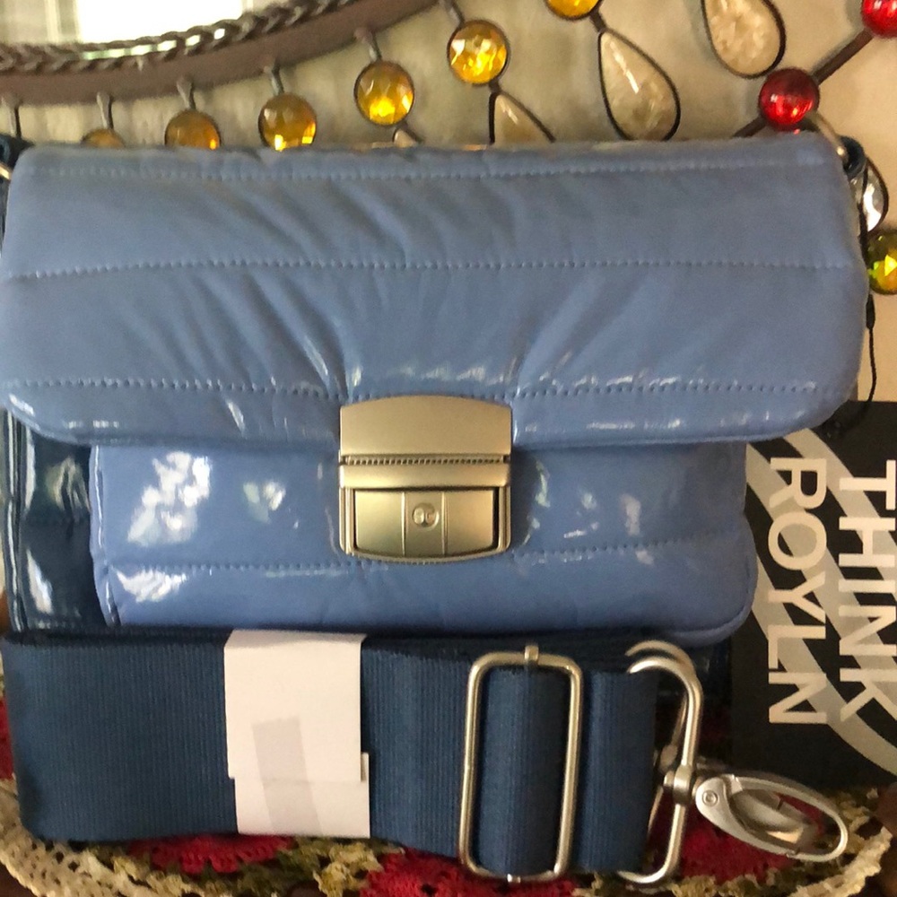 NWT THINK ROYLN  Patent Color Block Crossbody w/Fashion Strap